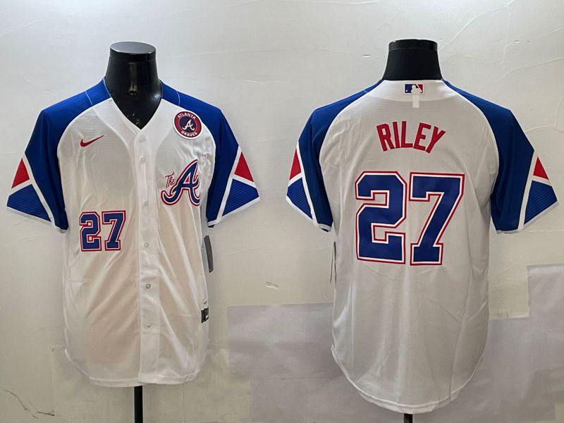 Men Atlanta Braves #27 Riley White City Edition 2025 Nike MLB Jersey style 11